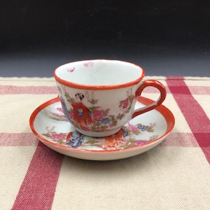 Vintage Classic Nippon Japan Hand Painted Porcelain Cup and Saucer Set