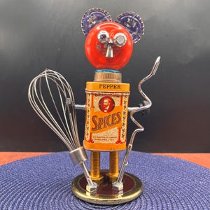 Handmade Reclaimed Object Art Figure, Spicy Whisk