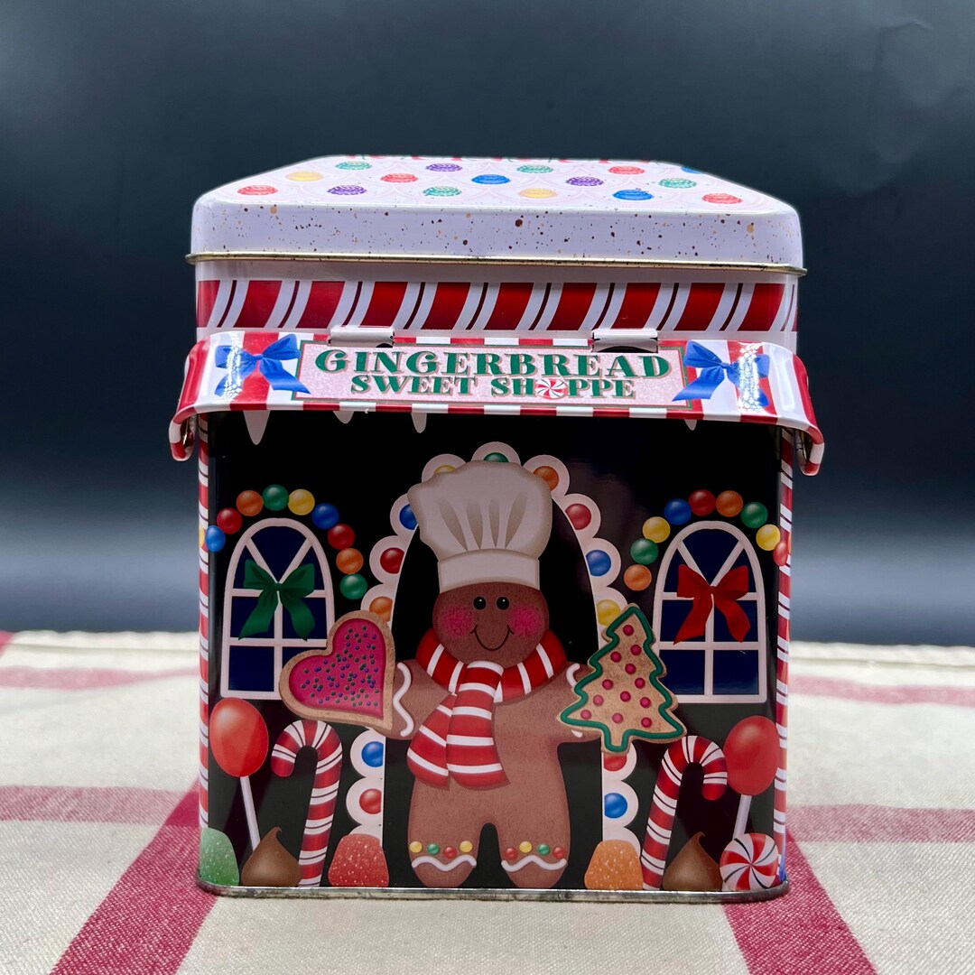 Vintage Christmas Holiday Gingerbread Sweet Shoppe Tin - Etsy