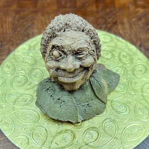 Vintage 1993 Elk Wood Spirit Nut Head Gnome by Tom Clark
