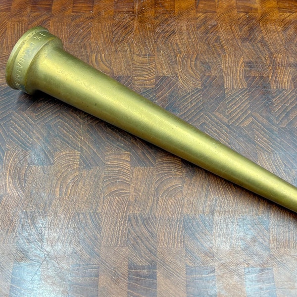 Powhatan Vintage Brass Cast Metal Fire Hose Nozzle