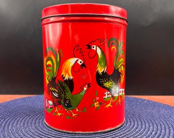 イ*ブ様 RANSBURG ランズバーグ キャニスター 缶 6点セット 黄色 花 Vintage Ransburg Rooster Canister Set: Hand-painted Yellow Nesting