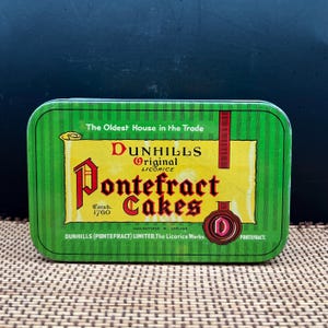 Vintage Dunhills Original Licorice Pontefract Cakes Tin
