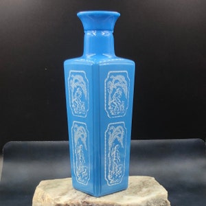 Blue and White Mid Century Jim Beam Liquor Decanter