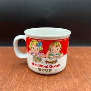 Soup and Sandwich Time Oversized Vintage 1989 M&#39;m! M&#39;m! Good! Campbell&#39;s Soup Mug Cup Featuring the Campbell&#39;s Soup Kids from Westwood