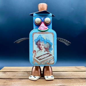 Sir Domingo Birdfeather, Reclaimed Found Object Junk Art Robot