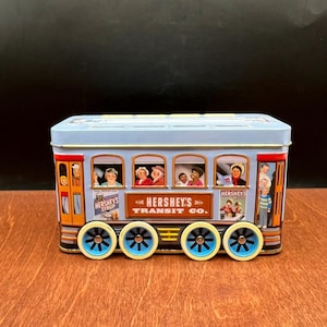 Vintage Hershey&#39;s Vehicle Series Canister # 2 Trolley Tin
