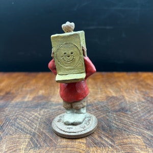 Vintage Retired 1987 &quot;T&quot; Gnome in a Gold Box on the Head by Tom Clark