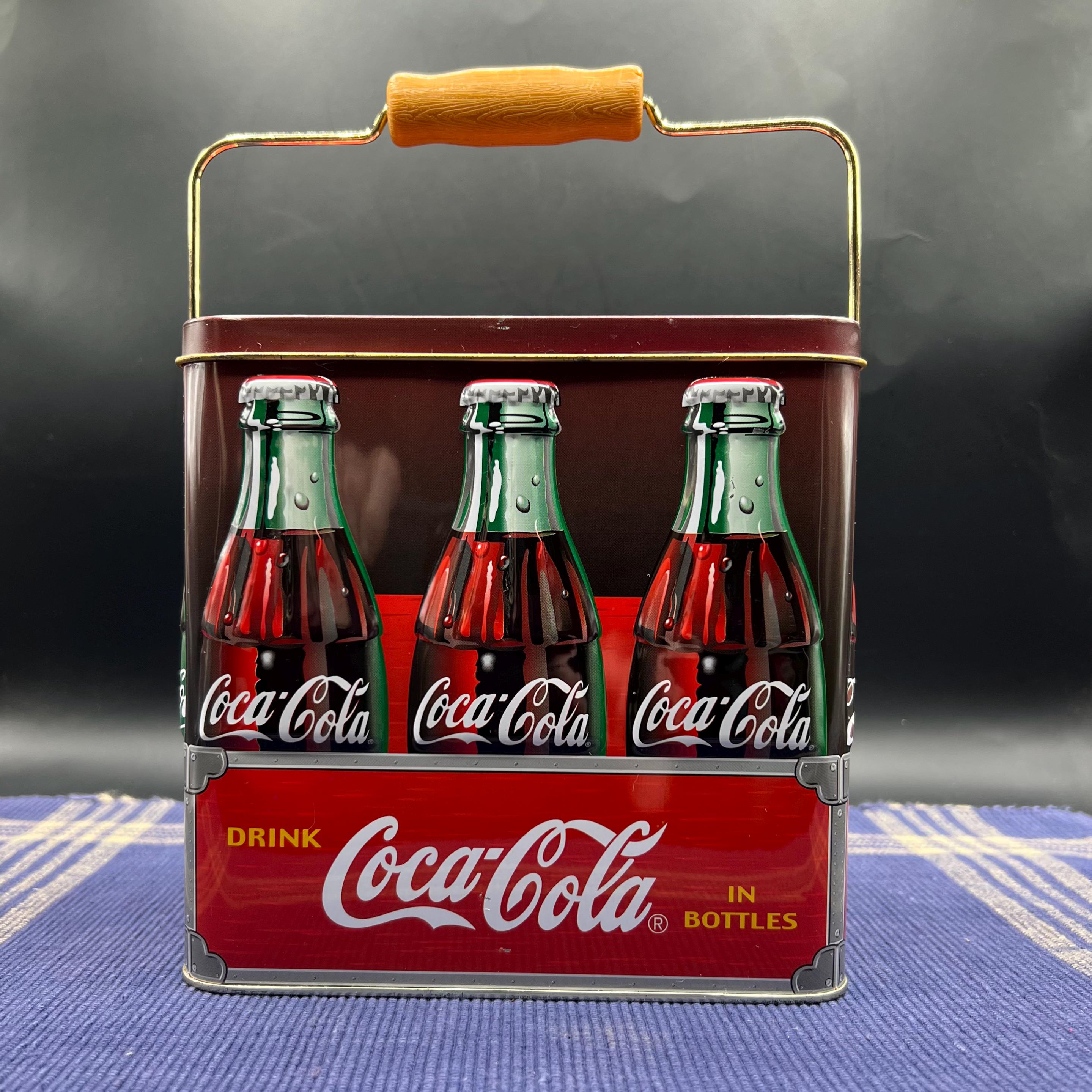 Vintage 6 Pack Tote Box Style Coca-Cola Advertising Tin