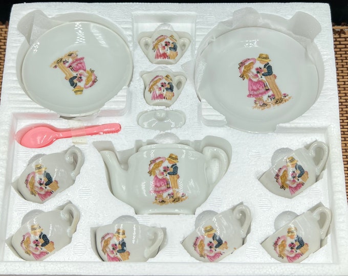 28 Piece Sears Sunny Bunch Hand Painted Children's Miniature Tea Set Etsy