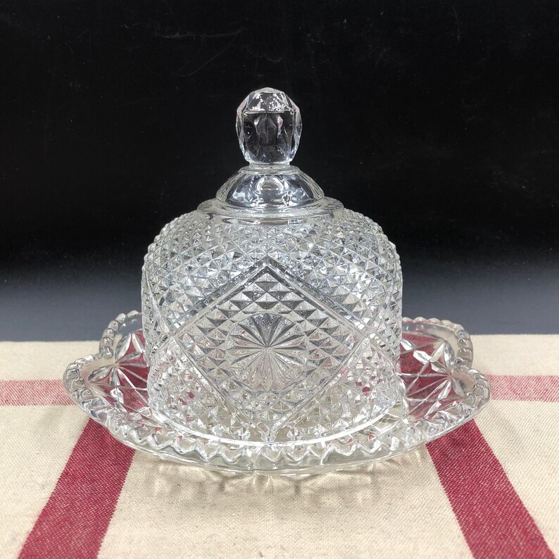 Avon Pressed Glass Domed Butter Dish by Fostoria Etsy