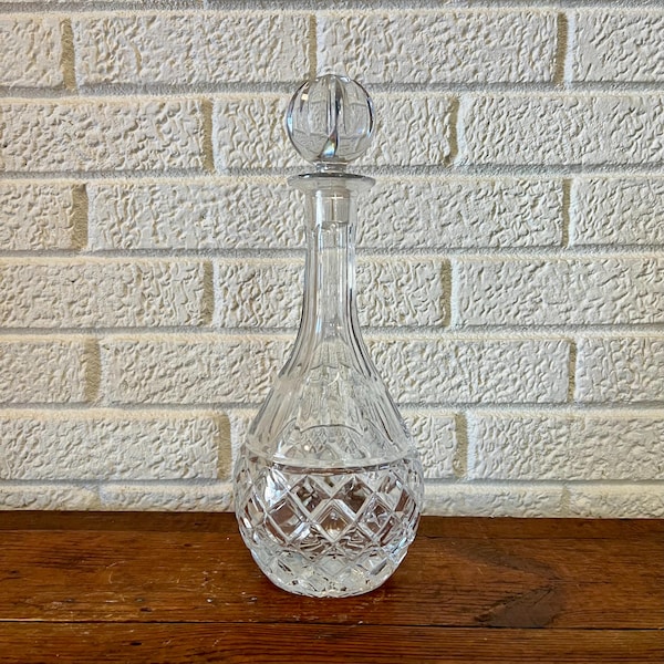 Vintage  Mid Century Cut Crystal Decanter with Stopper