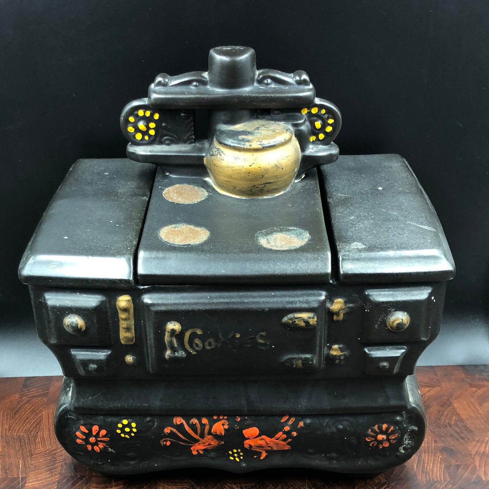 Vintage Mccoy Black Cook Stove Cookie Jar Etsy
