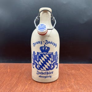 Vintage German Stoneware Beer Bottle Half Liter Size