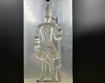 Large Vintage Metal Soldier Cookie Candy Mold