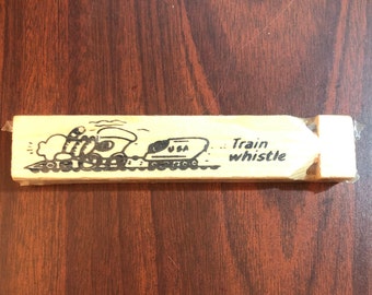 Vintage Wooden Toy Train Whistle