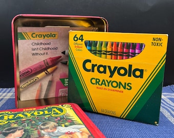 1992 Holiday Limited Collectors Edition Crayola Crayon Tin with Crayons