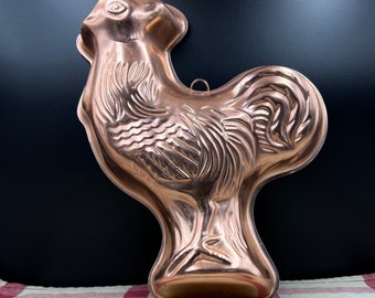 Tall Vintage Rooster Chicken Copper Mold