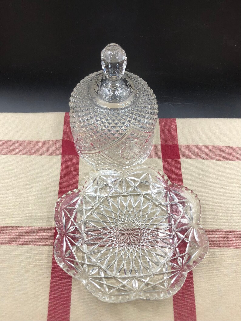 Avon Pressed Glass Domed Butter Dish by Fostoria Etsy