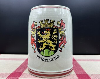 Vintage Heidelberg Germany Stoneware Beer Stein Half Liter Size