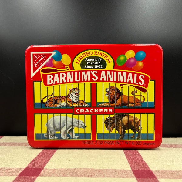 Vintage 1989 National Biscuit Company (Nabisco) Limited Edition Animal Cracker Tin