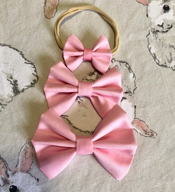 pink bow baby headband