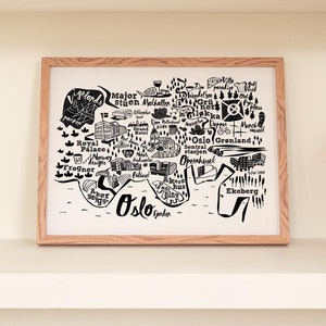 Oslo Stadtplan Poster in Schwarz-Weiß für die moderne Wohnung. Oslo Norwegen Reisegeschenk für Reisewanddekor