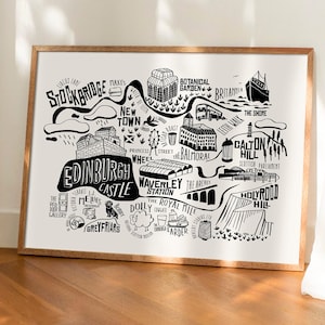 Der EDINBURGH Map Print ist das ideale Geschenk für die zeitgenössische Wohnkultur. Perfekt für eine Reisewand oder als fertiges Geschenk für Reisende.