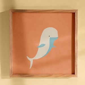 BELUGA Whale poster for kids room decor printed in sustainable paper. Children wall art. Antactica animal decor. Animals print for playroom