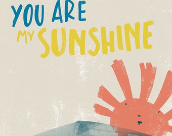 YOU ARE my SUNSHINE Postcard. Sunny Printable Card. Celebrating love postcards. Sunshine postcard