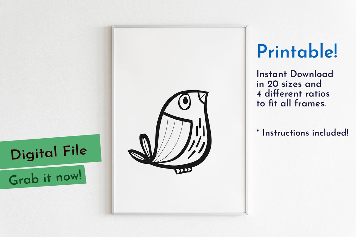 Little Bird Printable Artwork for Nursery Decor. Instant - Etsy
