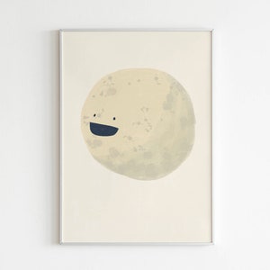 Poster luna, stampa vivaio al chiaro di luna, stampe grandi per arredo camera per bambini, poster per sala giochi. Collezione Sun and Moon