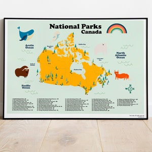 National Parks United States Map for homeschooling. Instant Download in 5 ratios. Back to school poster Ready to frame for kids room decor image 6