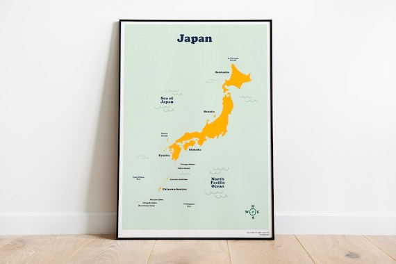 Japan Printable Map for Kids Home School. Japan Islands. - Etsy