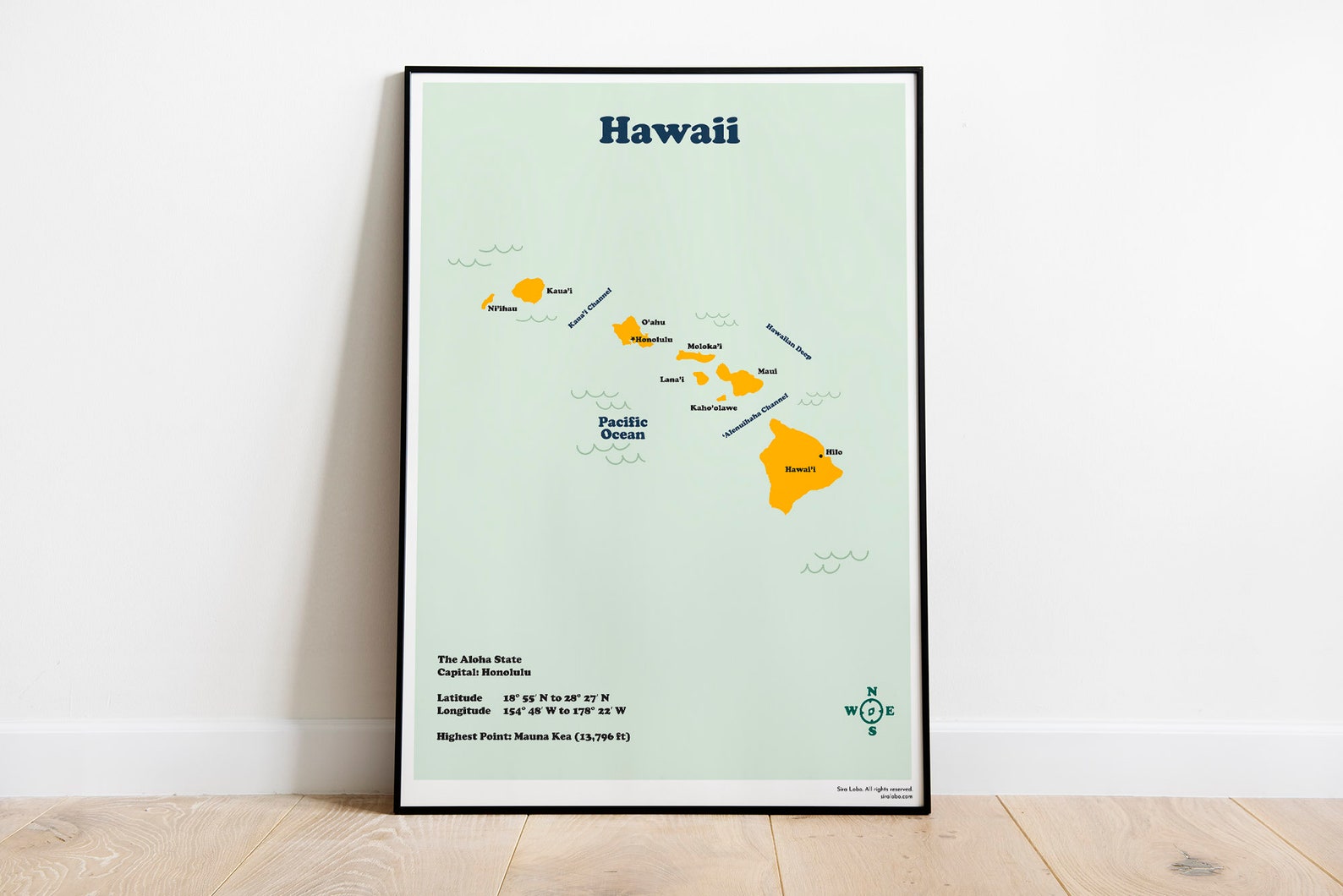 Hawaii State Printable Map for kids home school. States of | Etsy
