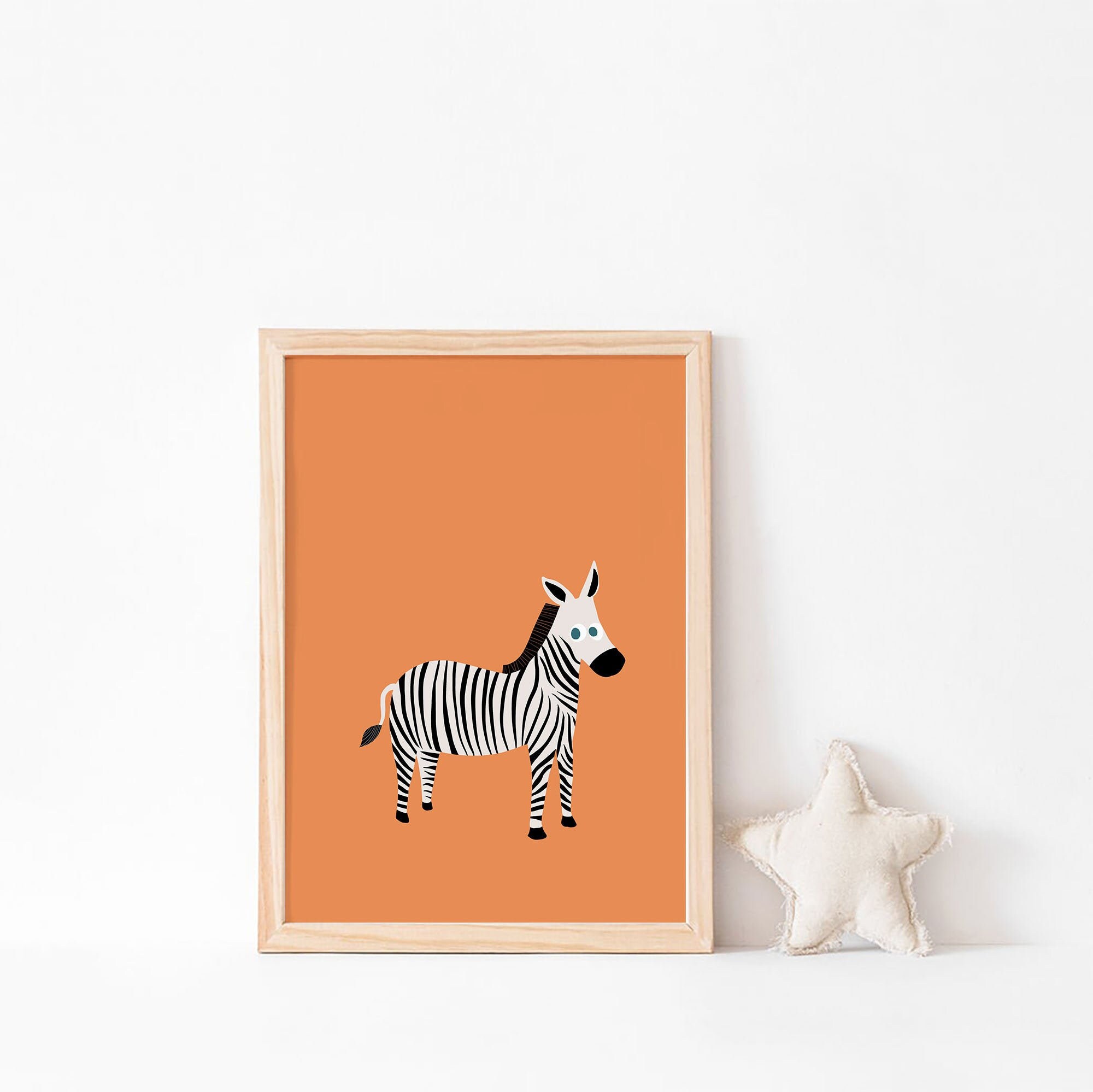Zebra Kunstdruck für buntes Kinderzimmer Dekor. Afrika Tiere | Etsy