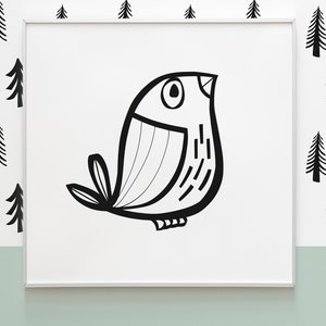 Scandi Printables for Kids Room Decor in Black and White. Monochrome ...