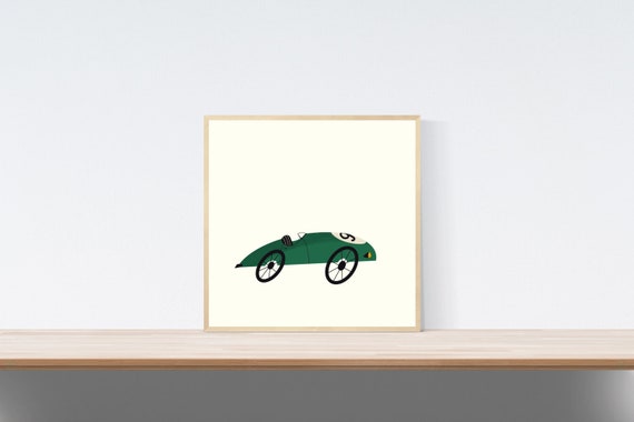 Vintage Racing Car For Nursery Decor Baby And Toddler Room Etsy