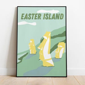 Moai Travel Poster: Easter Island Art Print