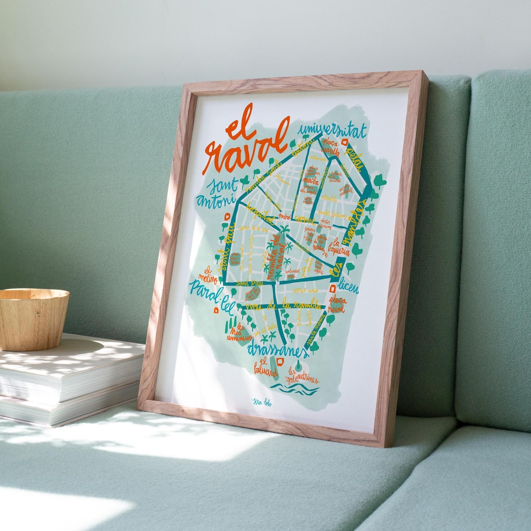 Raval Barcelona Map Print: Illustrated City Souvenir - Etsy