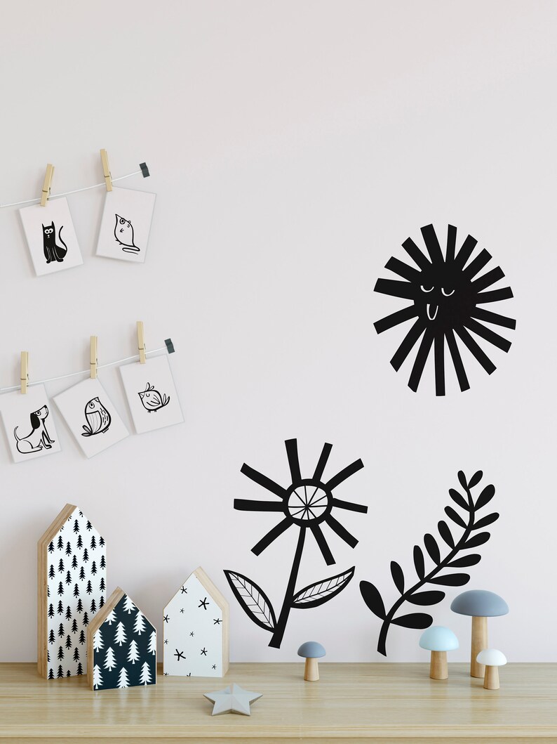 Scandi Printables for Kids Room Decor in Black and White. | Etsy