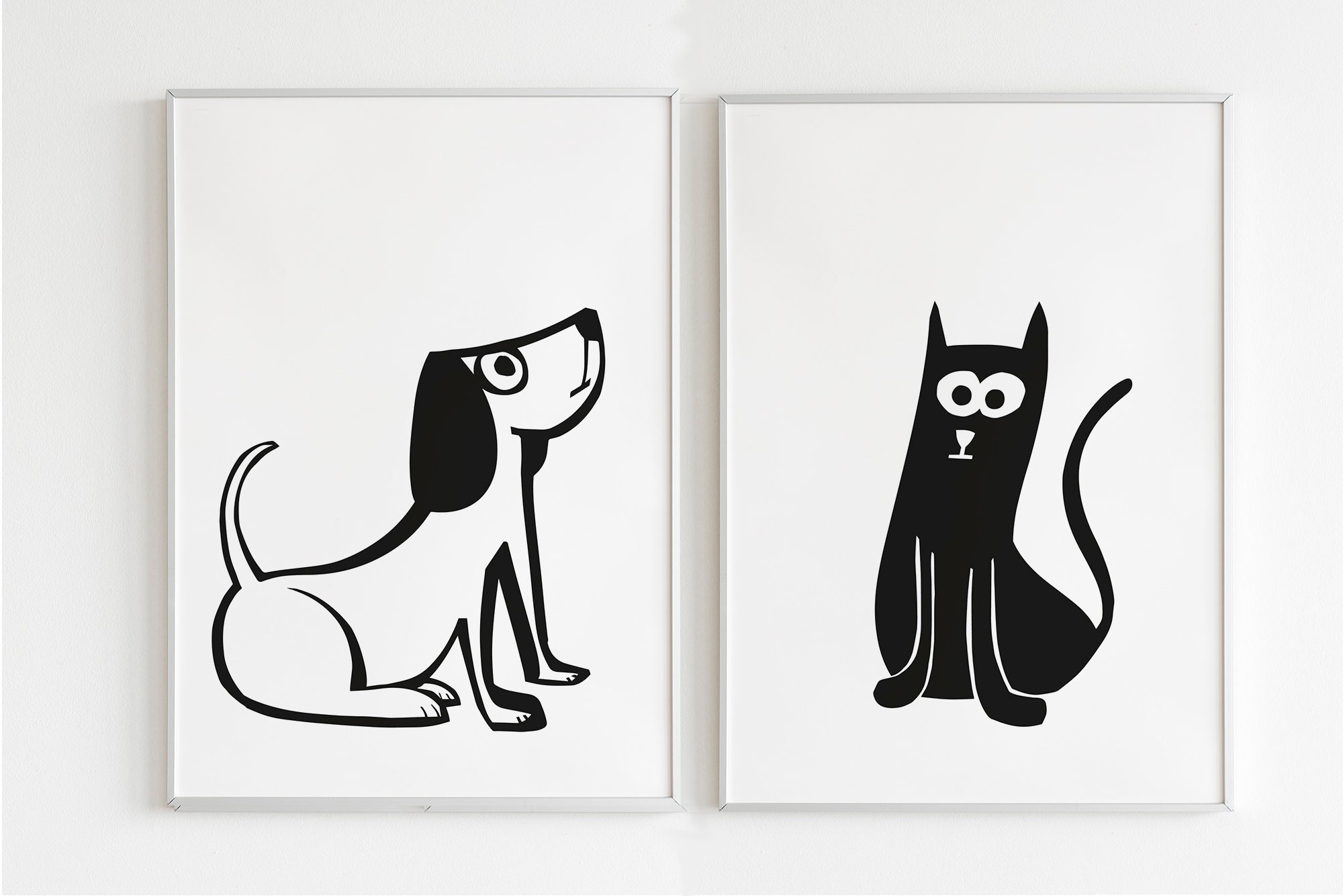 Scandi printables for kids room decor in black and white. | Etsy