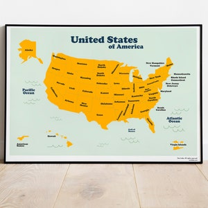 National Parks United States Map for homeschooling. Instant Download in 5 ratios. Back to school poster Ready to frame for kids room decor image 7