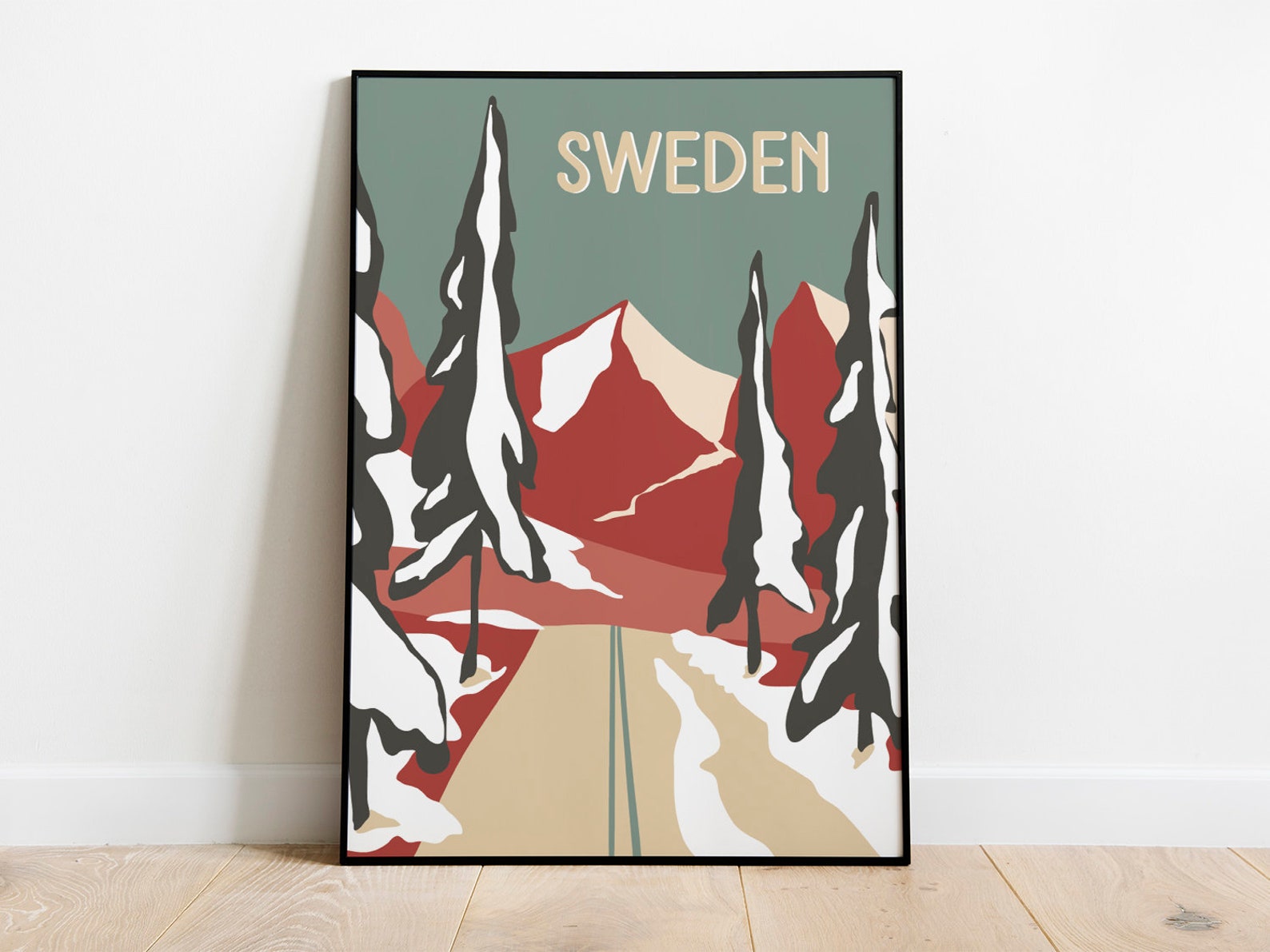 SWEDEN SCANDINAVIA PRINT. Travel Poster. Wall Art. Swedish Etsy