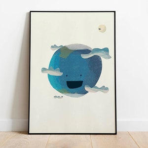 Póster grande del Sistema Solar de la Tierra para decoración de habitaciones infantiles. Decoración de pared.