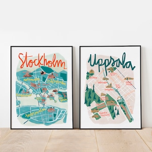 Skandinavische Inneneinrichtung, Stockholm und Uppsala. Perfektes Geschenk für die Wohnkultur in einem zeitgenössischen modernen Stil.