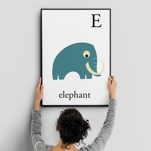 Elephant Alphabet Print. Animals Prints for Kids Room. Toddler Room ...
