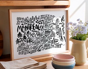Montreal Map Print: Black and White Minimalist City Art
