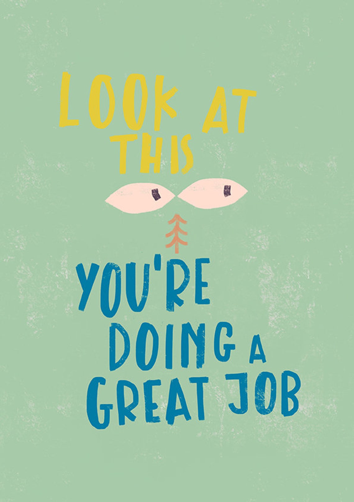 GREAT JOB POSTCARD. Printable Postcard Quote 'look at Etsy Denmark