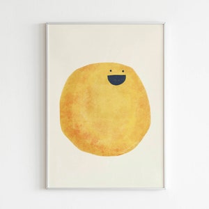 Sun print for nursery decor. 8 x 12 inches poster for kids room decor. Solar system themed room. Sun poster
